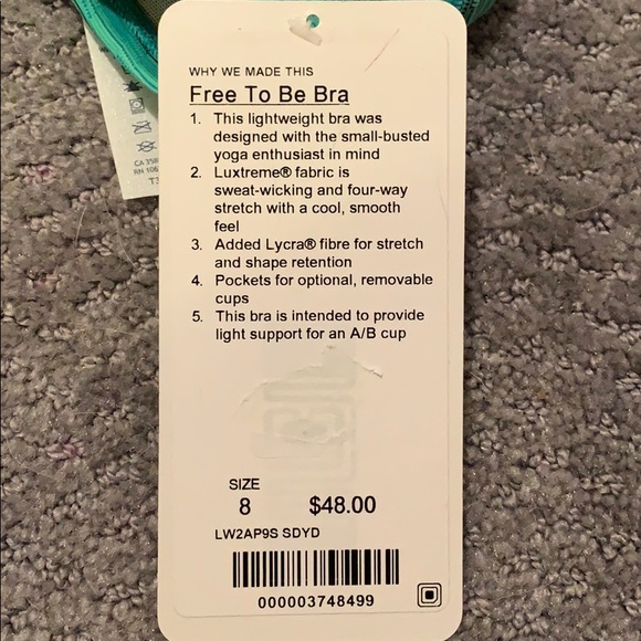 NWT lululemon Free to Be Bra 8 & 12 - Picture 6 of 6